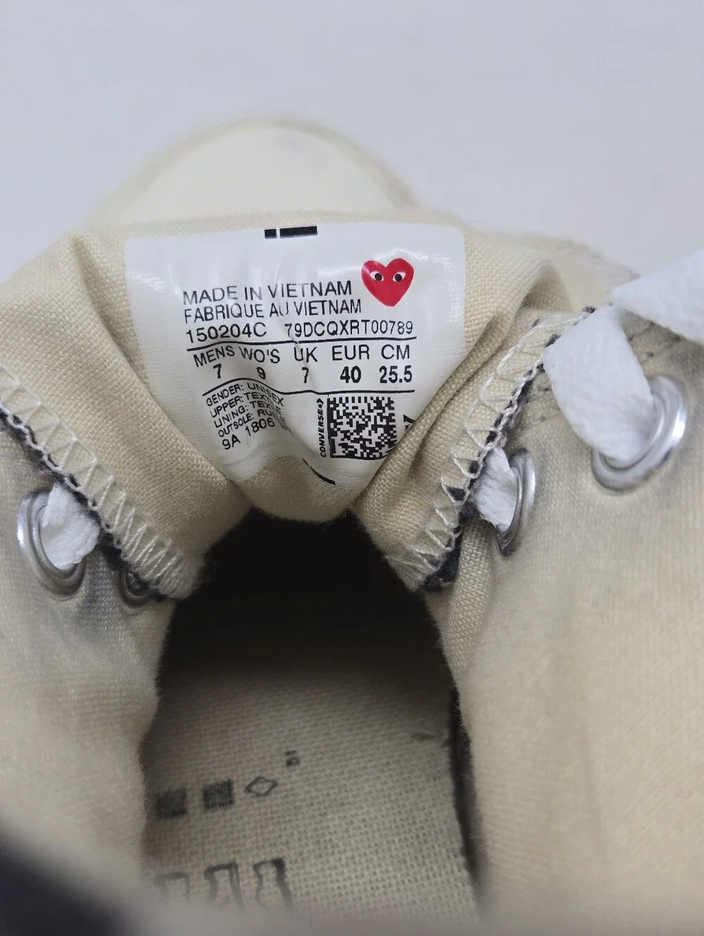 Converse Chuck Taylor All Star 70 Comme des Garcons Sneakers Size 9